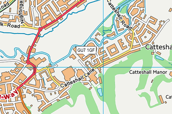 GU7 1GF map - OS VectorMap District (Ordnance Survey)