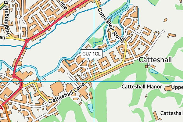 GU7 1GL map - OS VectorMap District (Ordnance Survey)