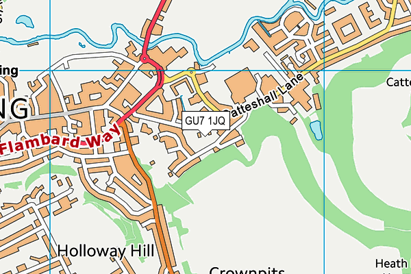 GU7 1JQ map - OS VectorMap District (Ordnance Survey)