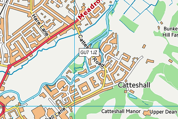 GU7 1JZ map - OS VectorMap District (Ordnance Survey)