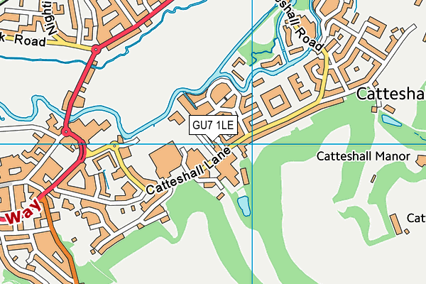 GU7 1LE map - OS VectorMap District (Ordnance Survey)