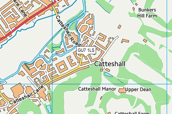 GU7 1LS map - OS VectorMap District (Ordnance Survey)