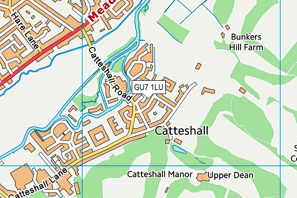 GU7 1LU map - OS VectorMap District (Ordnance Survey)