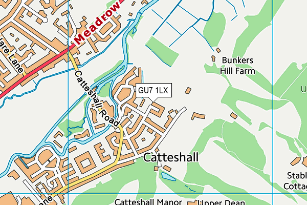 GU7 1LX map - OS VectorMap District (Ordnance Survey)