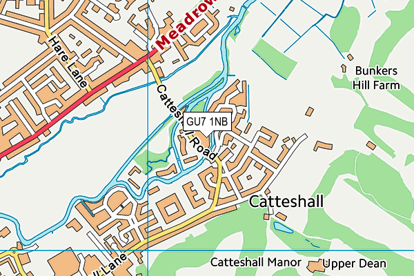 GU7 1NB map - OS VectorMap District (Ordnance Survey)