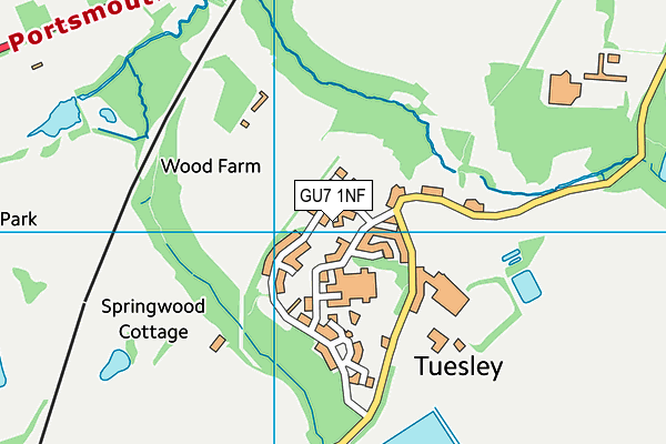 GU7 1NF map - OS VectorMap District (Ordnance Survey)