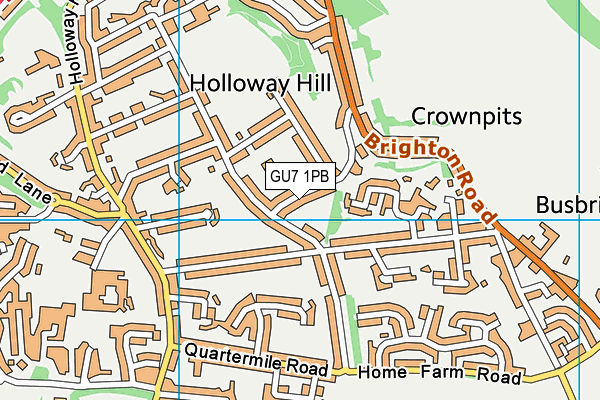 GU7 1PB map - OS VectorMap District (Ordnance Survey)