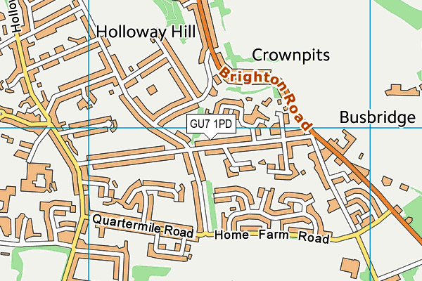 GU7 1PD map - OS VectorMap District (Ordnance Survey)