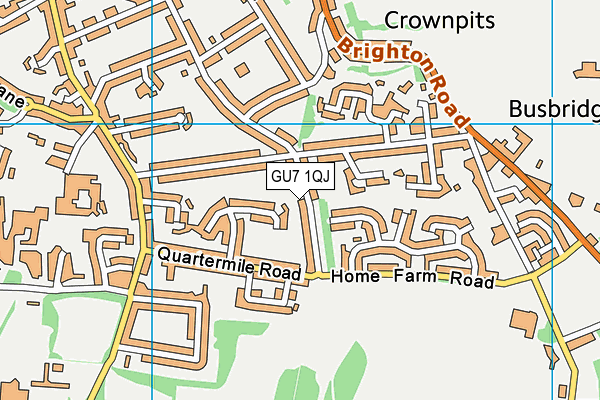 GU7 1QJ map - OS VectorMap District (Ordnance Survey)