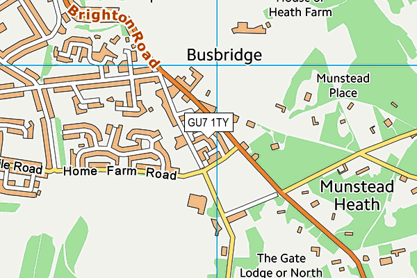 GU7 1TY map - OS VectorMap District (Ordnance Survey)