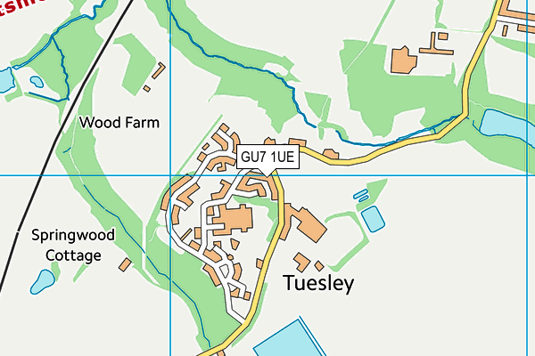 GU7 1UE map - OS VectorMap District (Ordnance Survey)