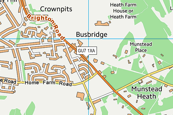 Busbridge CofE Aided Junior School map (GU7 1XA) - OS VectorMap District (Ordnance Survey)