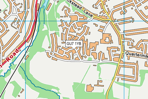GU7 1YB map - OS VectorMap District (Ordnance Survey)
