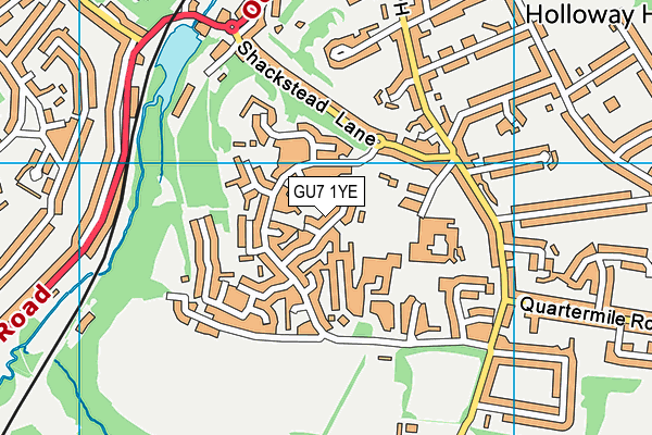 GU7 1YE map - OS VectorMap District (Ordnance Survey)