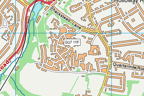 GU7 1YF map - OS VectorMap District (Ordnance Survey)