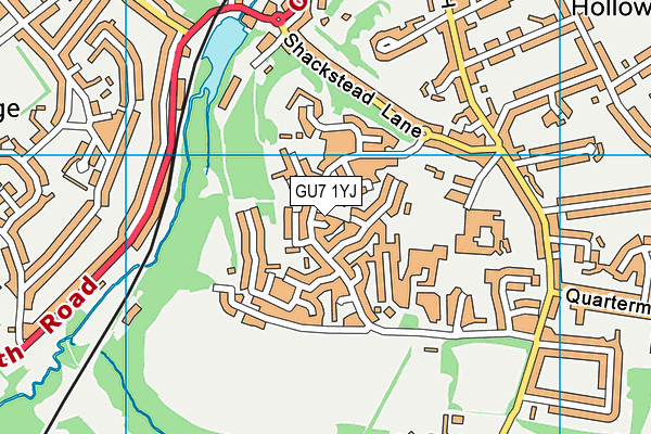 GU7 1YJ map - OS VectorMap District (Ordnance Survey)