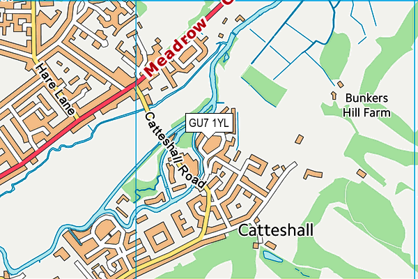 GU7 1YL map - OS VectorMap District (Ordnance Survey)