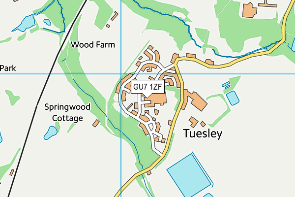 GU7 1ZF map - OS VectorMap District (Ordnance Survey)