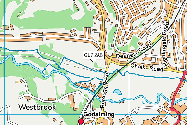 GU7 2AB map - OS VectorMap District (Ordnance Survey)