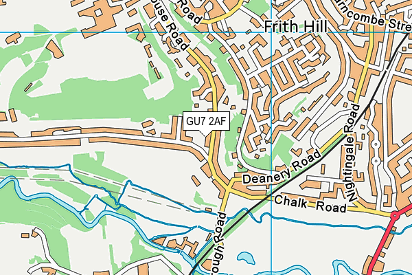 GU7 2AF map - OS VectorMap District (Ordnance Survey)