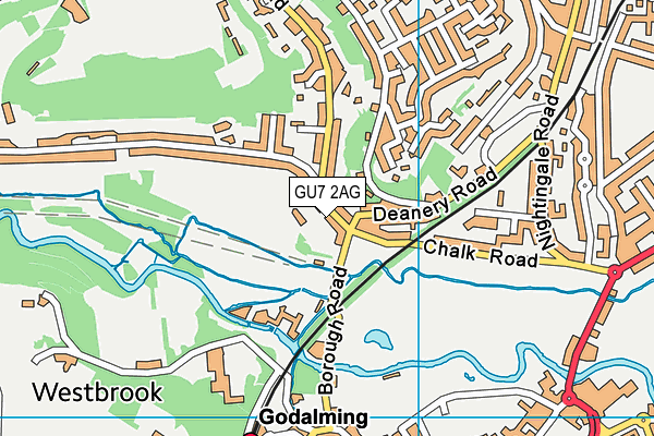 GU7 2AG map - OS VectorMap District (Ordnance Survey)