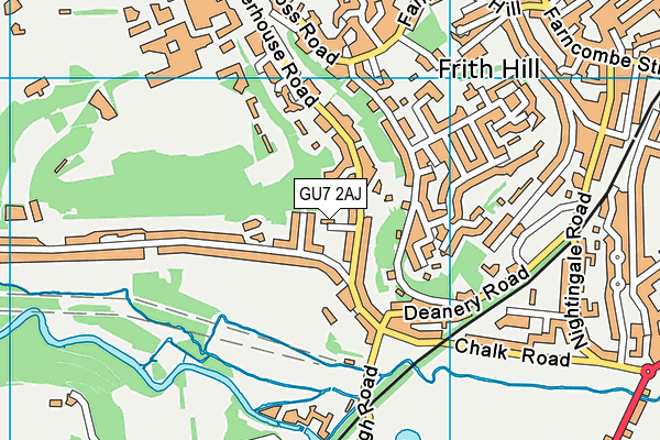 GU7 2AJ map - OS VectorMap District (Ordnance Survey)