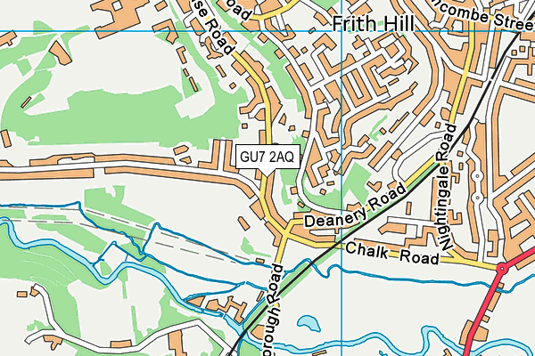 GU7 2AQ map - OS VectorMap District (Ordnance Survey)