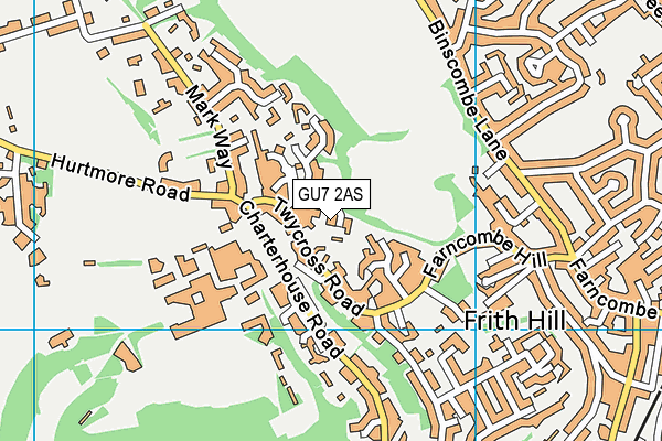 GU7 2AS map - OS VectorMap District (Ordnance Survey)