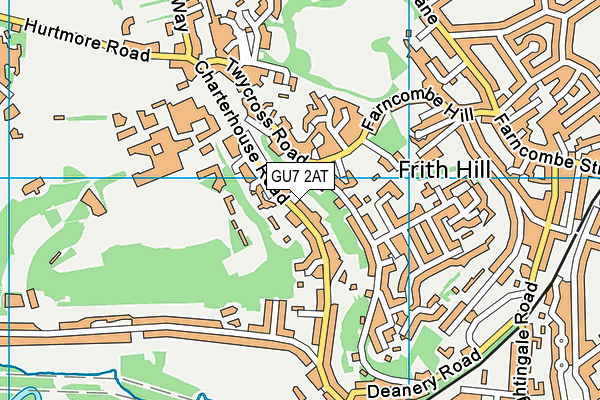 GU7 2AT map - OS VectorMap District (Ordnance Survey)