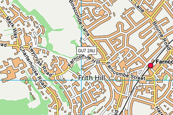 GU7 2AU map - OS VectorMap District (Ordnance Survey)