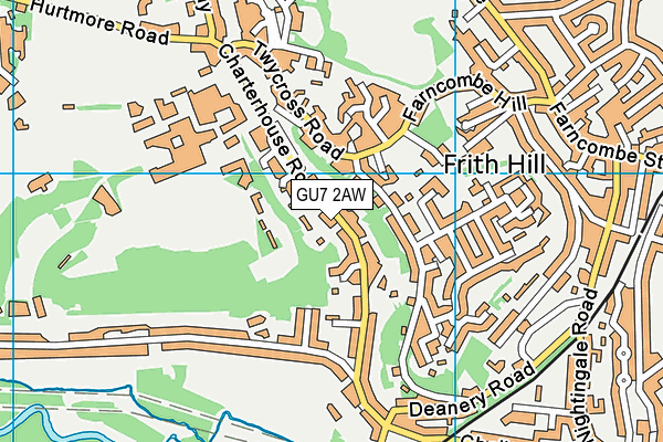 GU7 2AW map - OS VectorMap District (Ordnance Survey)