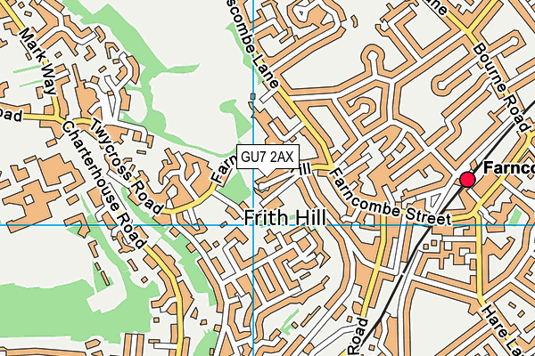 GU7 2AX map - OS VectorMap District (Ordnance Survey)