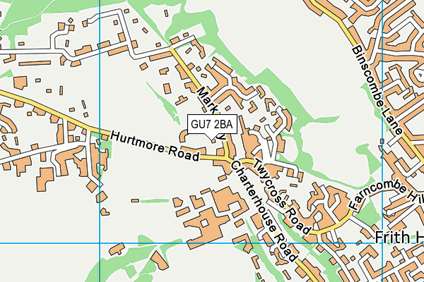 GU7 2BA map - OS VectorMap District (Ordnance Survey)