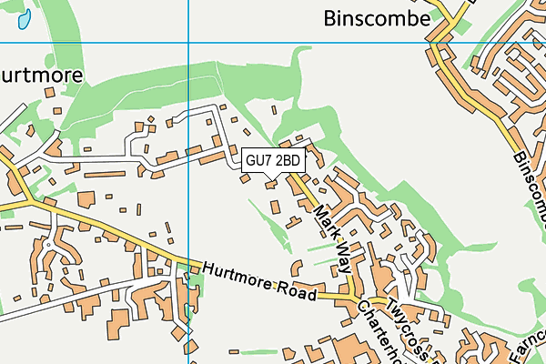 GU7 2BD map - OS VectorMap District (Ordnance Survey)