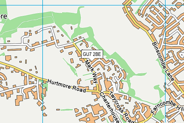 GU7 2BE map - OS VectorMap District (Ordnance Survey)
