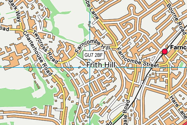 GU7 2BF map - OS VectorMap District (Ordnance Survey)