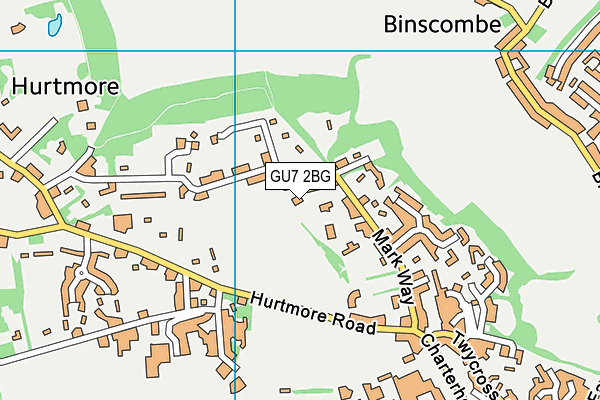 GU7 2BG map - OS VectorMap District (Ordnance Survey)