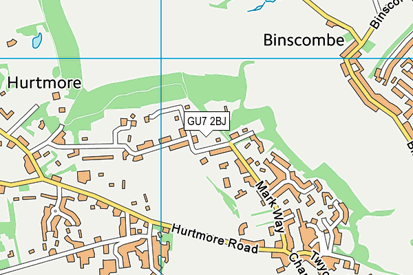 GU7 2BJ map - OS VectorMap District (Ordnance Survey)
