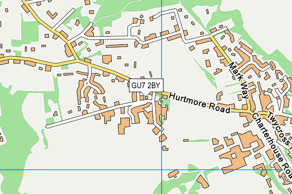 GU7 2BY map - OS VectorMap District (Ordnance Survey)