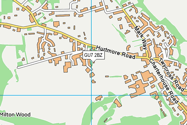 GU7 2BZ map - OS VectorMap District (Ordnance Survey)
