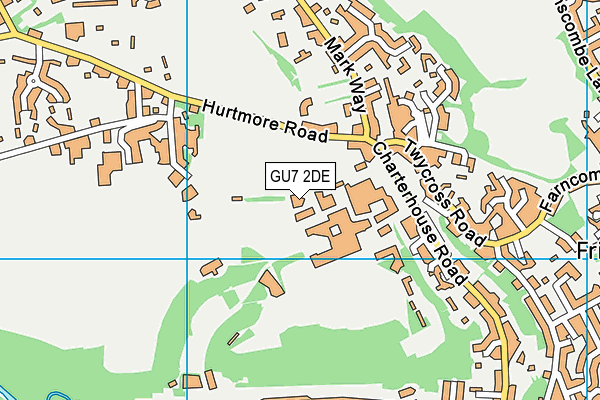 GU7 2DE map - OS VectorMap District (Ordnance Survey)
