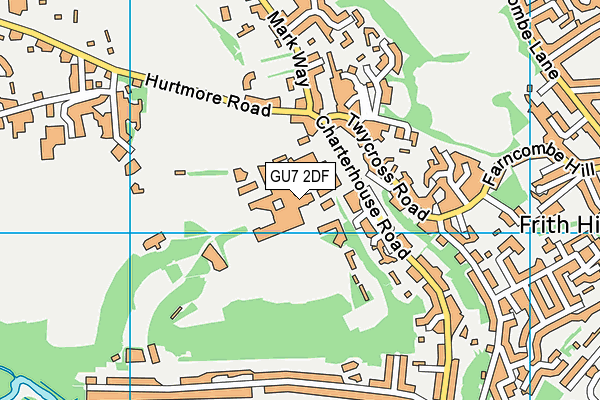 GU7 2DF map - OS VectorMap District (Ordnance Survey)