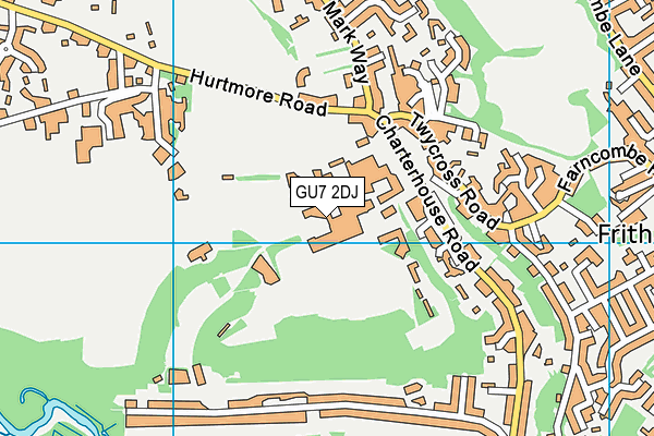 GU7 2DJ map - OS VectorMap District (Ordnance Survey)