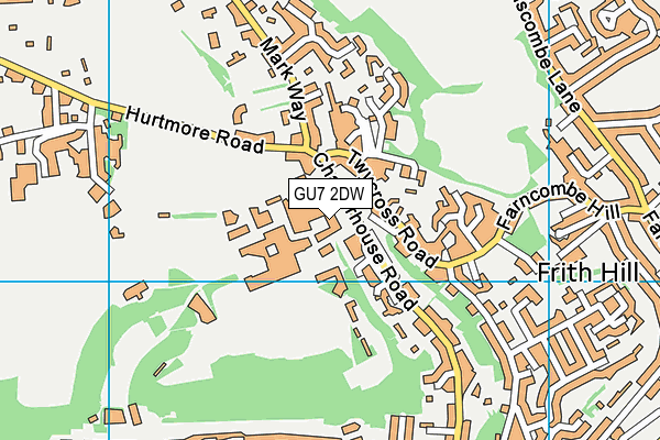 GU7 2DW map - OS VectorMap District (Ordnance Survey)