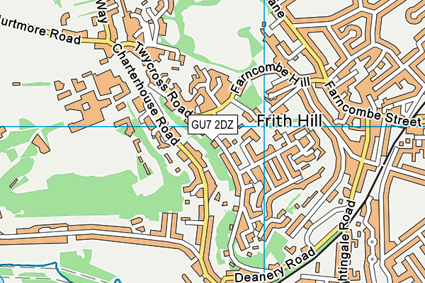 GU7 2DZ map - OS VectorMap District (Ordnance Survey)