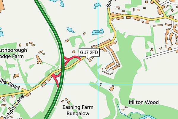 GU7 2FD map - OS VectorMap District (Ordnance Survey)