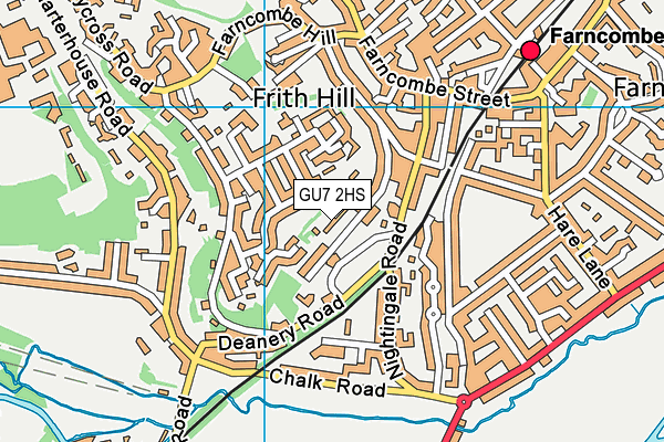 GU7 2HS map - OS VectorMap District (Ordnance Survey)