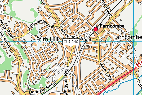 GU7 2HX map - OS VectorMap District (Ordnance Survey)