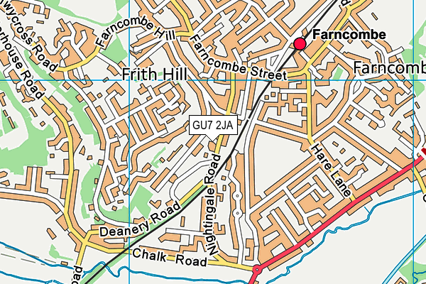 GU7 2JA map - OS VectorMap District (Ordnance Survey)