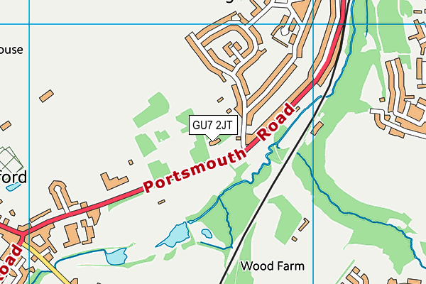 GU7 2JT map - OS VectorMap District (Ordnance Survey)
